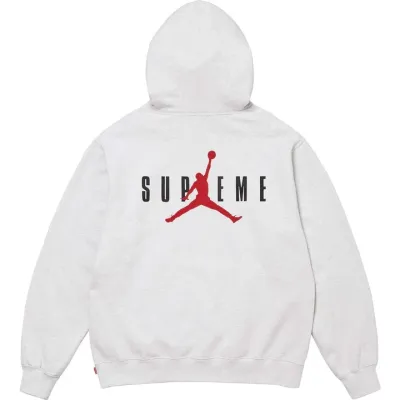Supreme Jordan Hoodie Sweatshirt Ash Grey