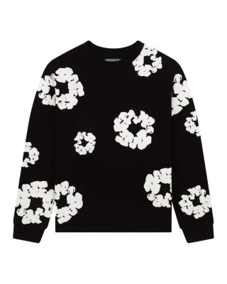 Denim Tears Long Sleeve Cotton Wreath T-shirt Black