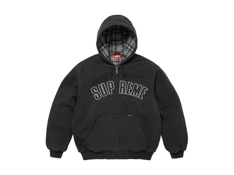 Supreme Reflective Arc Hooded Work Jacket Black
