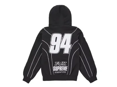 Supreme Fox Racing Zip Up Hooded Sweatshirt Black