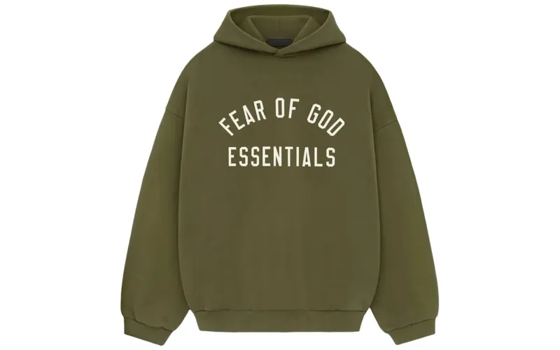 Fear of God Essentials Fleece Hoodie Military