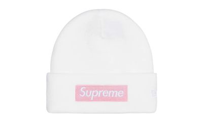 Supreme New Era Box Logo Beanie White (FW25)