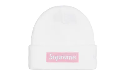 Supreme New Era Box Logo Beanie White (FW25)