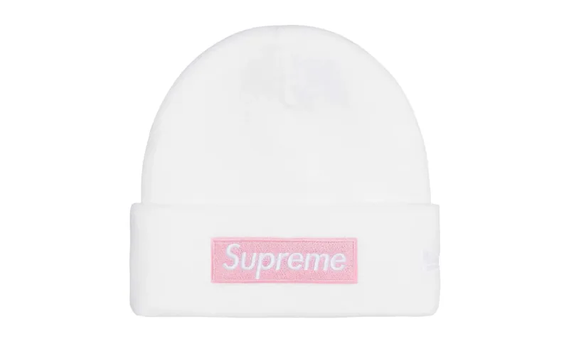 Supreme New Era Box Logo Beanie White (FW25)