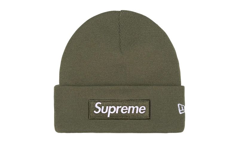 Supreme New Era Box Logo Beanie Light Olive (FW25)