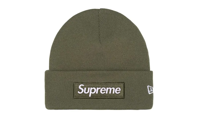 Supreme New Era Box Logo Beanie Light Olive (FW25)