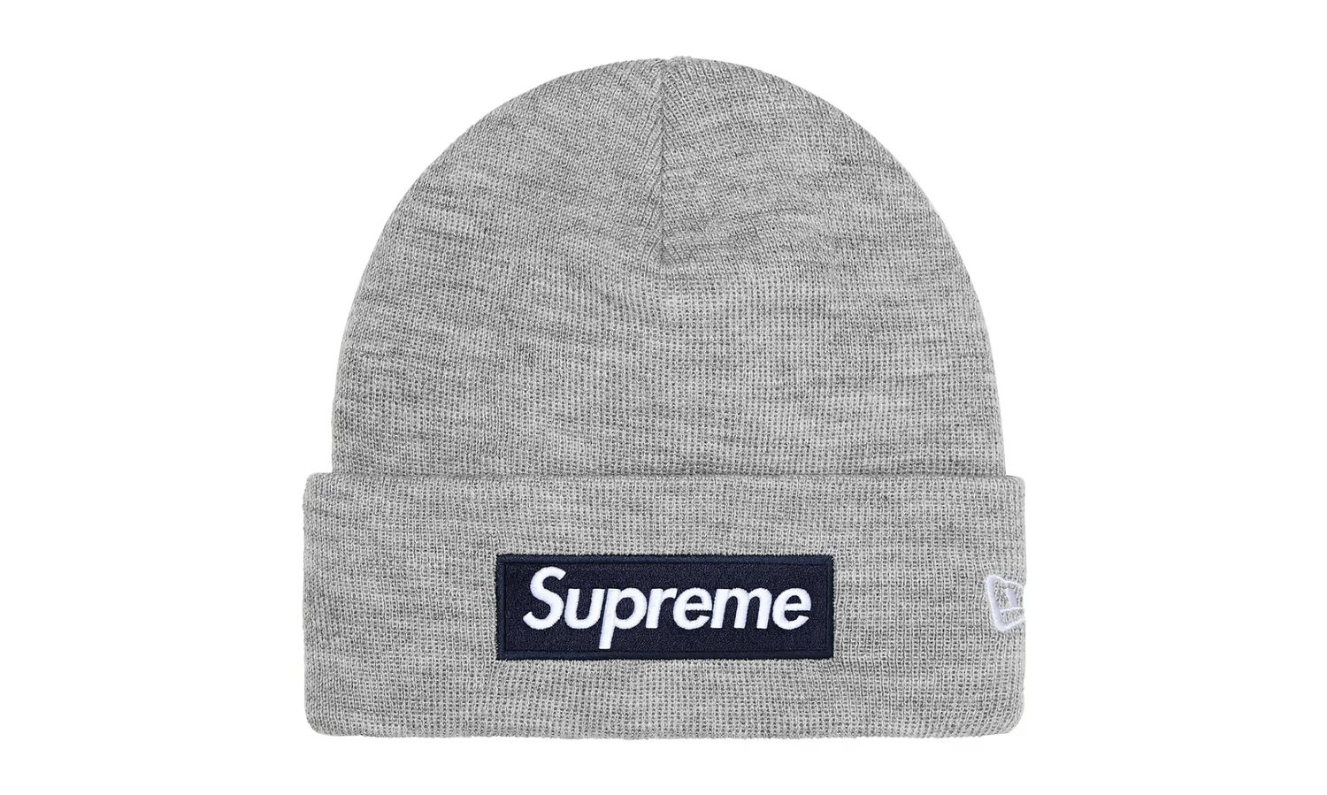 Supreme New Era Box Logo Beanie Heather Grey (FW25)