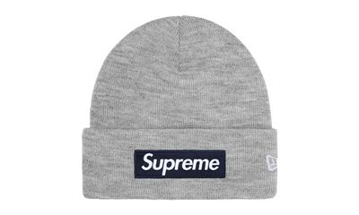 Supreme New Era Box Logo Beanie Heather Grey (FW25)