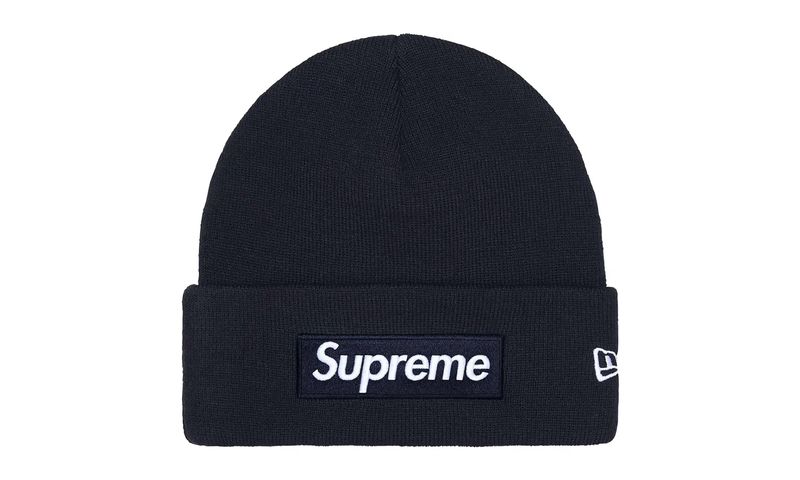Supreme New Era Box Logo Beanie Navy (FW25)