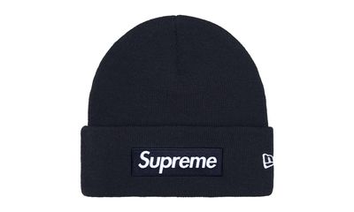 Supreme New Era Box Logo Beanie Navy (FW25)