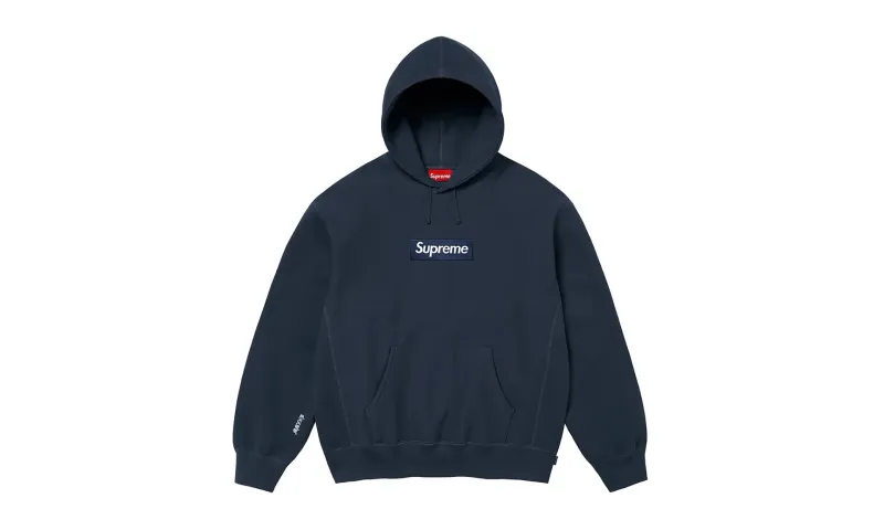 Supreme Box Logo Hooded Sweatshirt Navy (FW25)