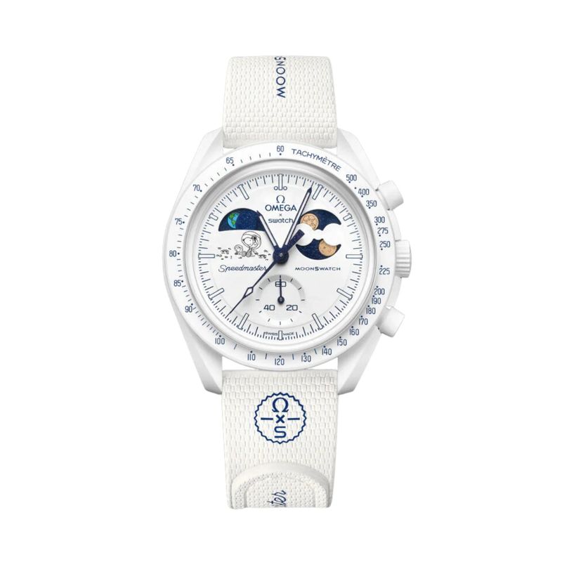 Swatch x Omega Bioceramic Moonswatch Mission To Earthphase Moonshine Gold White