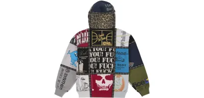 Supreme Number (N)ine Patchwork Zip Up Hooded Sweatshirt Multicolor