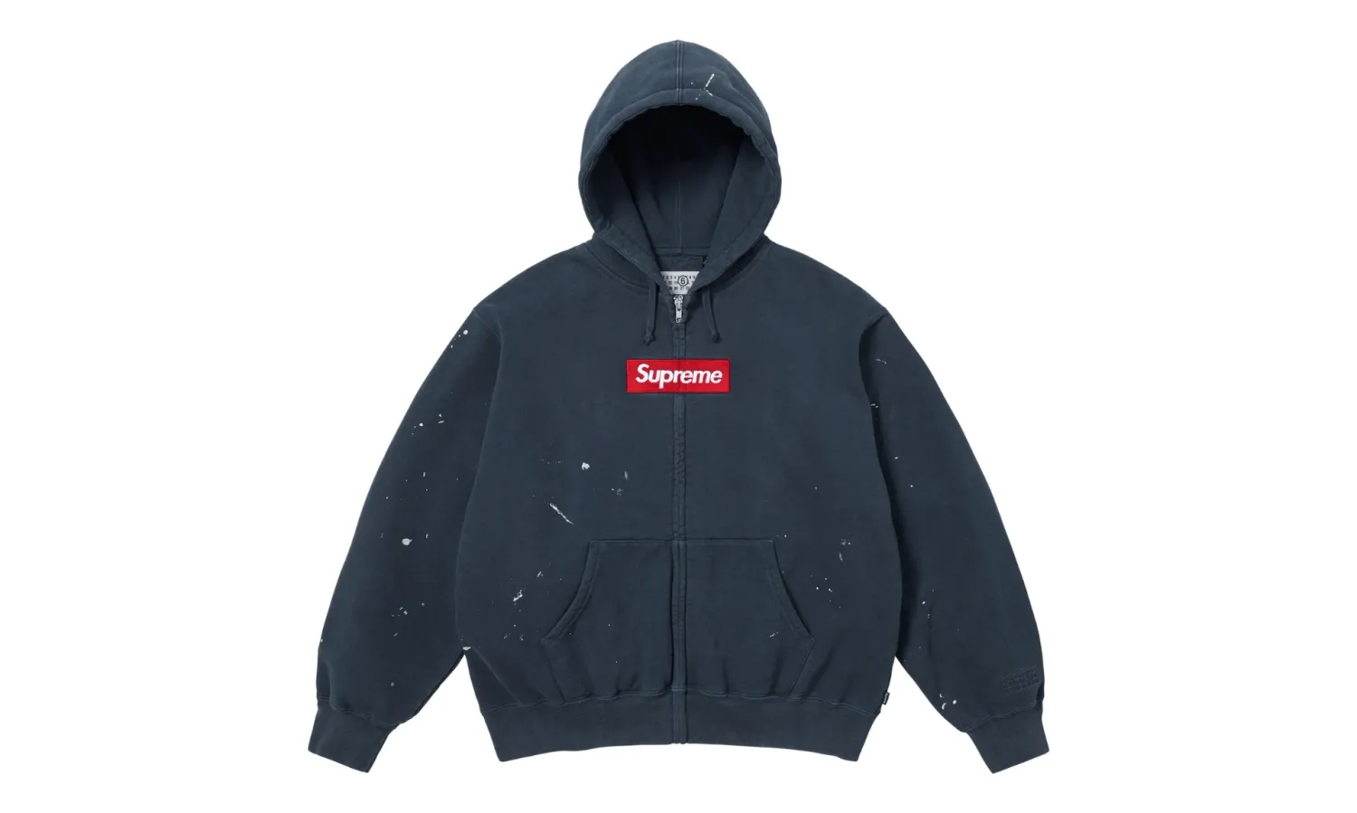 Supreme MM6 Maison Margiela Box Logo Zip Up Hooded Sweatshirt Navy