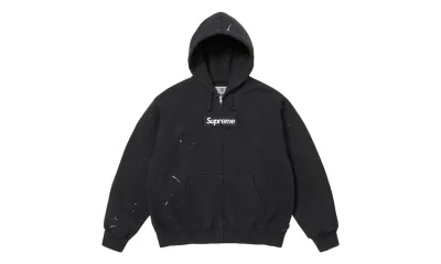 Supreme MM6 Maison Margiela Box Logo Zip Up Hooded Sweatshirt Black