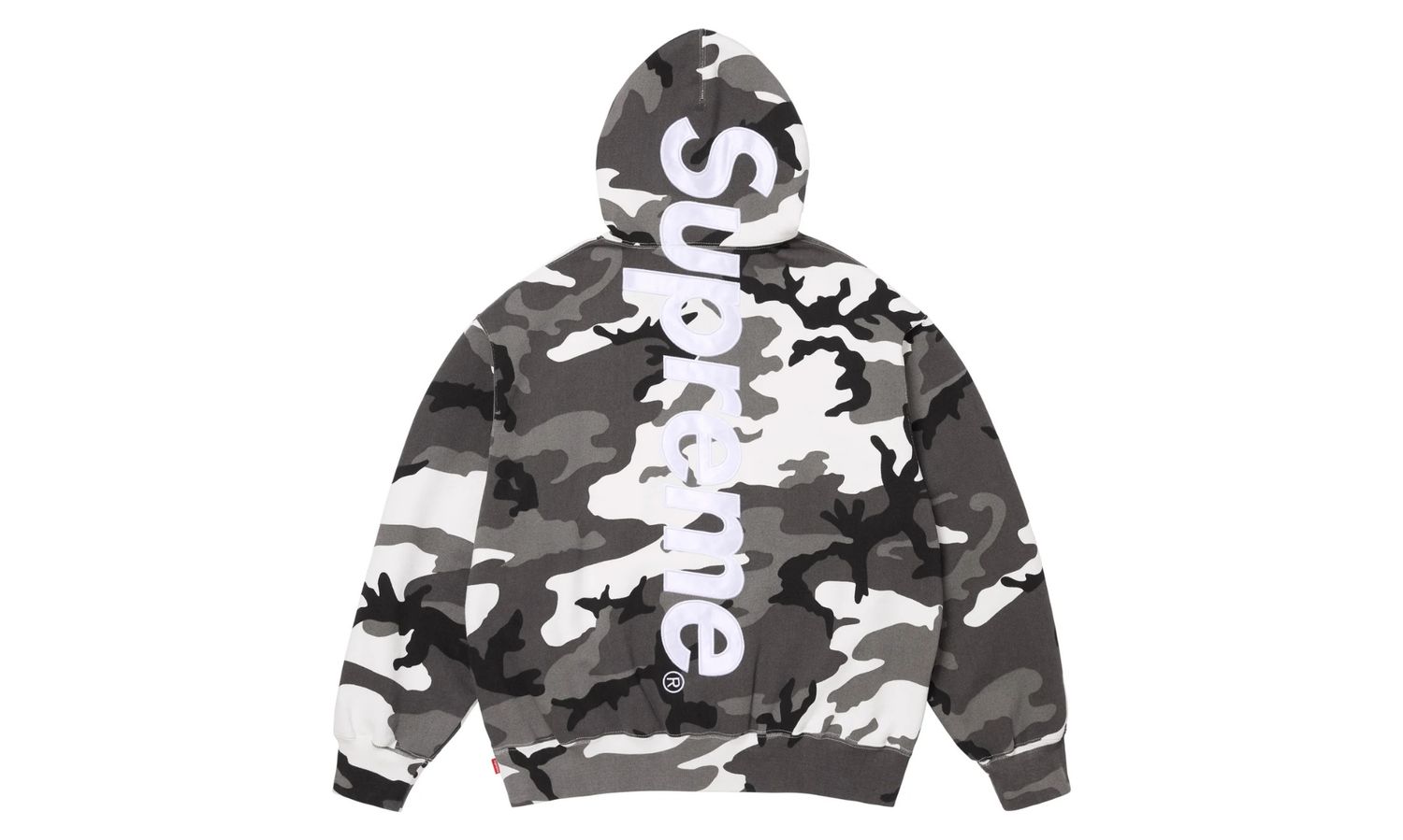 Supreme Satin Applique Hooded Sweatshirt Snow Camo