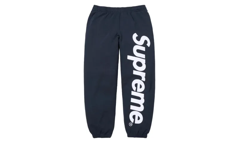 Supreme Satin Applique Sweatpant Navy