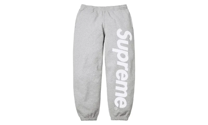 Supreme Satin Applique Sweatpant Heather Grey