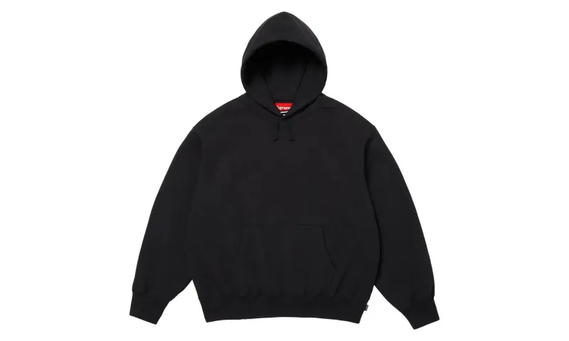 Supreme Satin Applique Hooded Sweatshirt Black