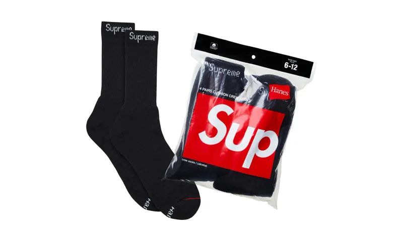 Supreme Skarpetki Czarne Hanes (1 para)