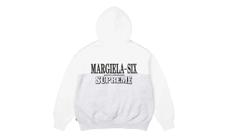 Supreme MM6 Maison Margiela Eagle Zip Up Hooded Sweatshirt White Grey