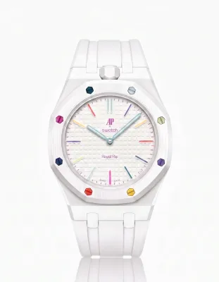 Swatch x Audemars Piguet Bioceramic Royal Pop Huit Blanc
