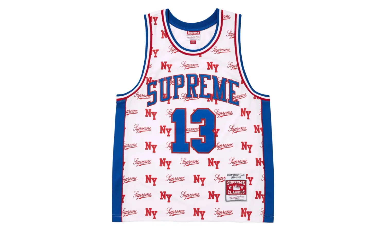 Supreme Mitchell &amp; Ness Monogram Jersey White