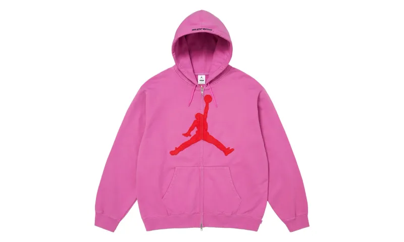 Supreme Jordan Zip Hooded Sweatshirt Pink