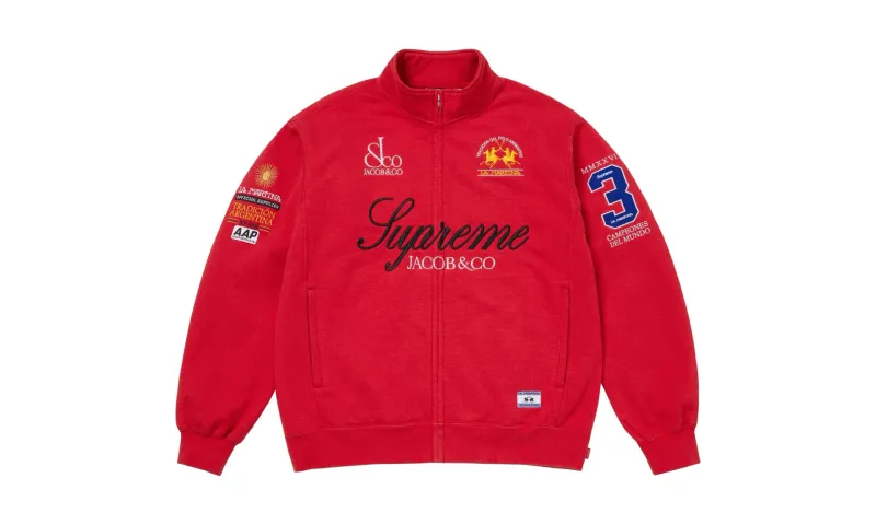 Supreme x La Martina x Jacob &amp; Co Zip Up Sweatshirt Red
