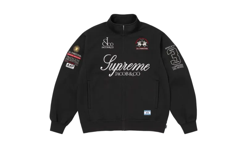 Supreme x La Martina x Jacob &amp; Co Zip Up Sweatshirt Black