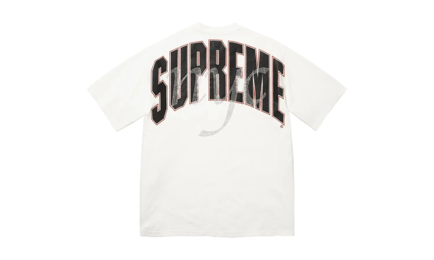 Supreme Rhinestone Script S/S Top White
