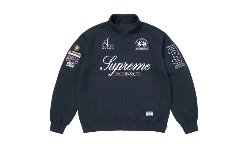 Supreme x La Martina x Jacob &amp; Co Zip Up Sweatshirt Navy