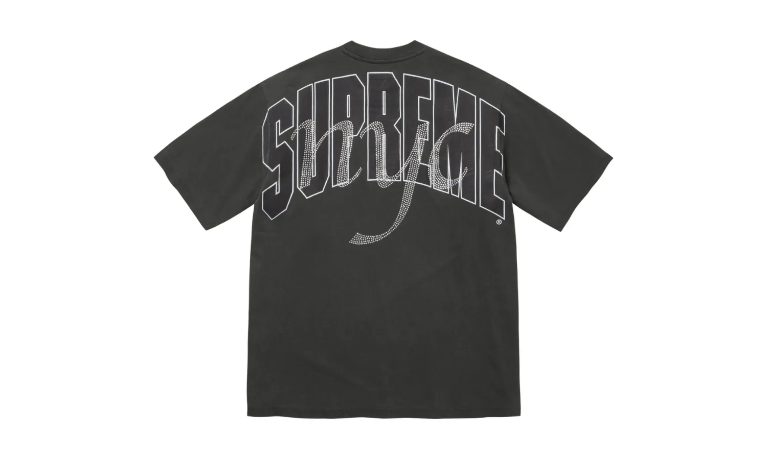 Supreme Rhinestone Script S/S Top Black