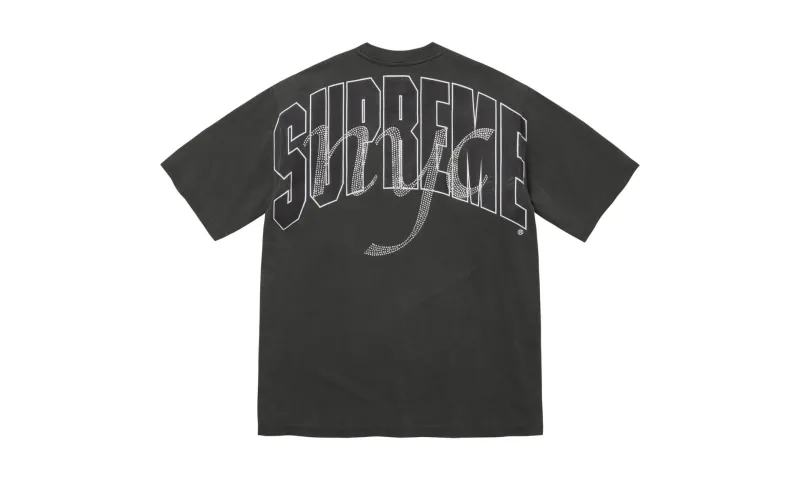 Supreme Rhinestone Script S/S Top Black