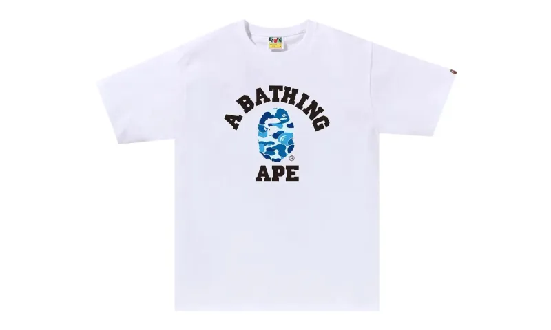 BAPE ABC Camo College Tee White Blue
