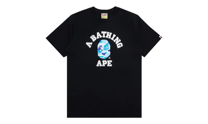 BAPE ABC Camo College Tee Black Blue