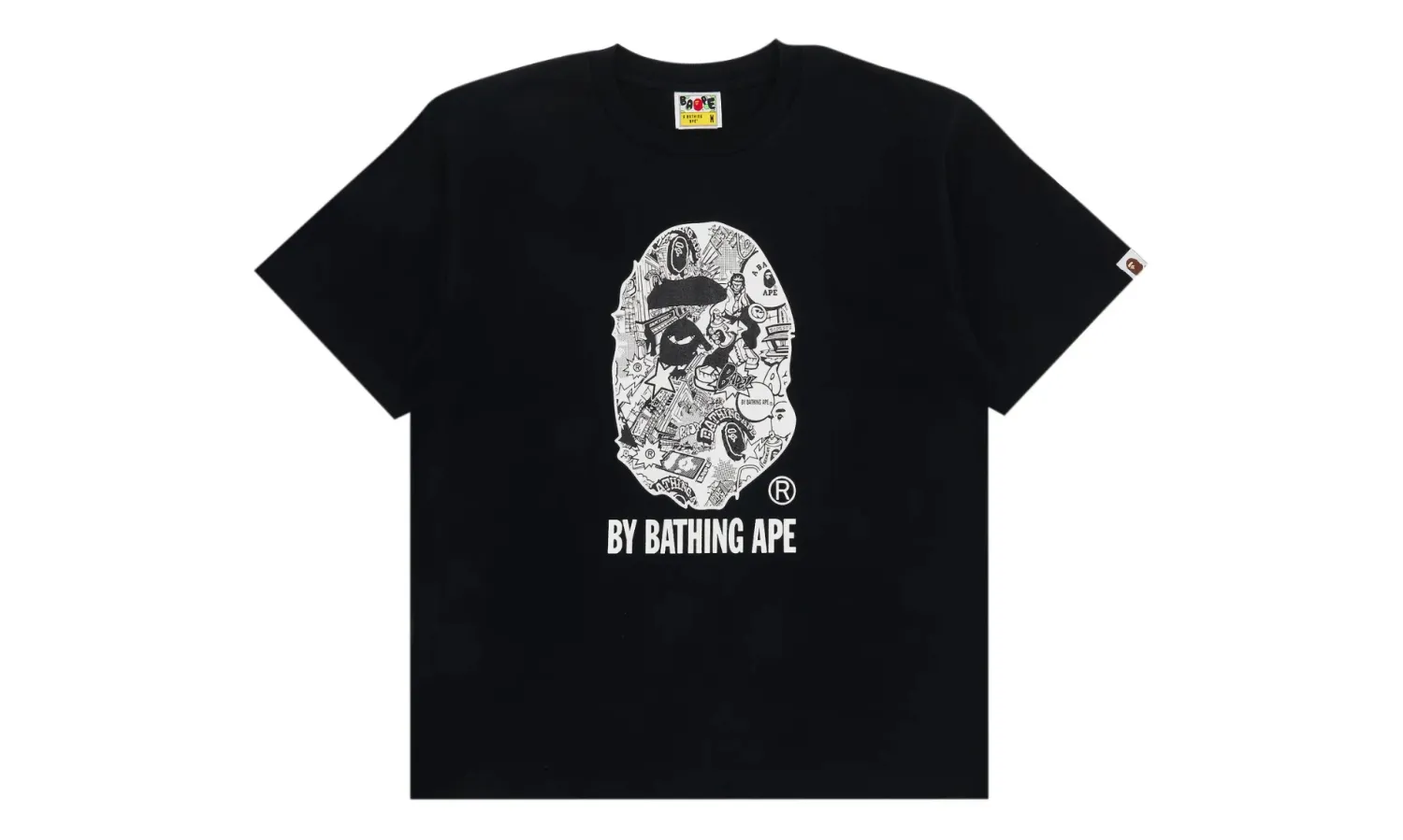 Bape Comic Art Ape Head Tee Black