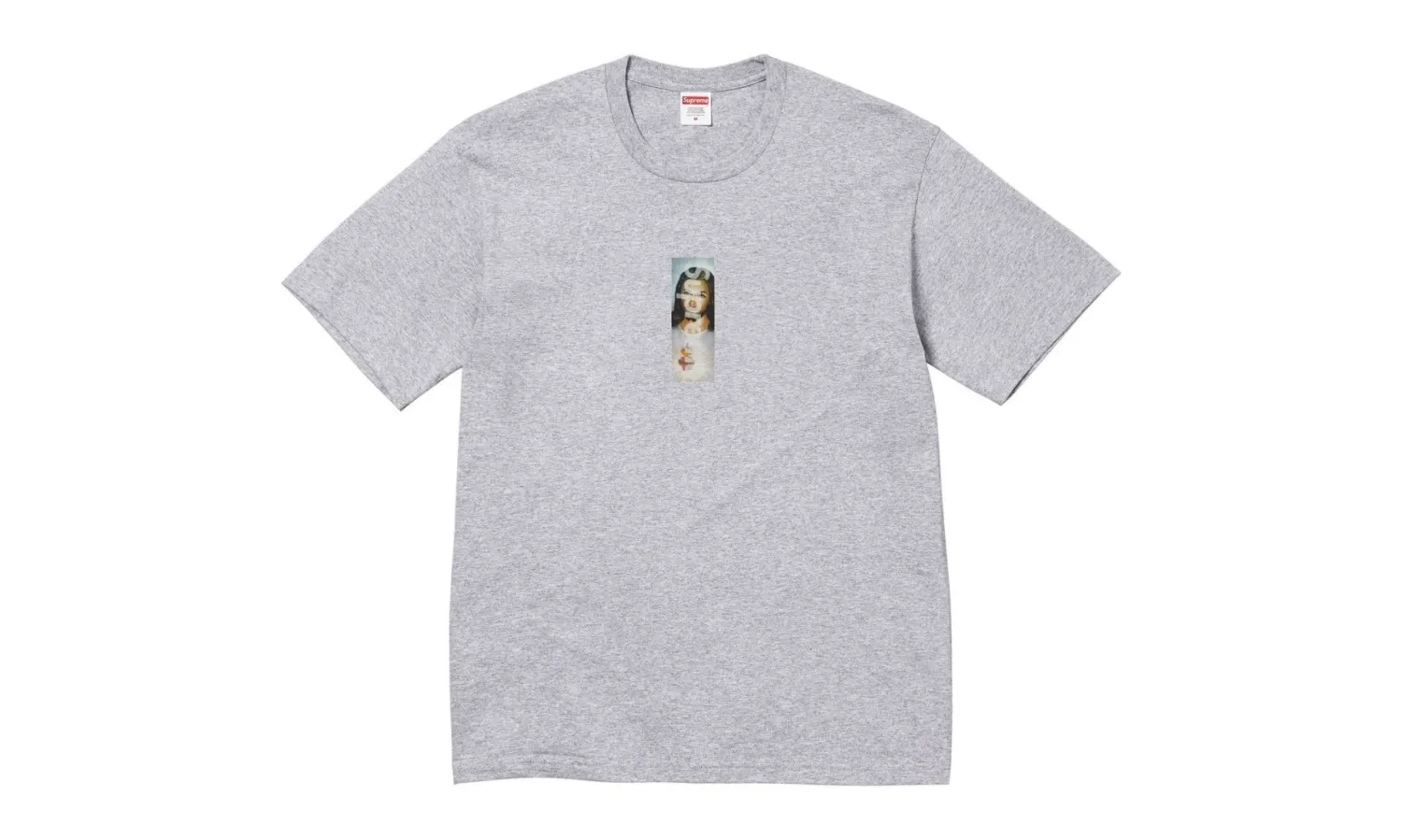 Supreme Prayer Card Box Logo Tee Heather Grey