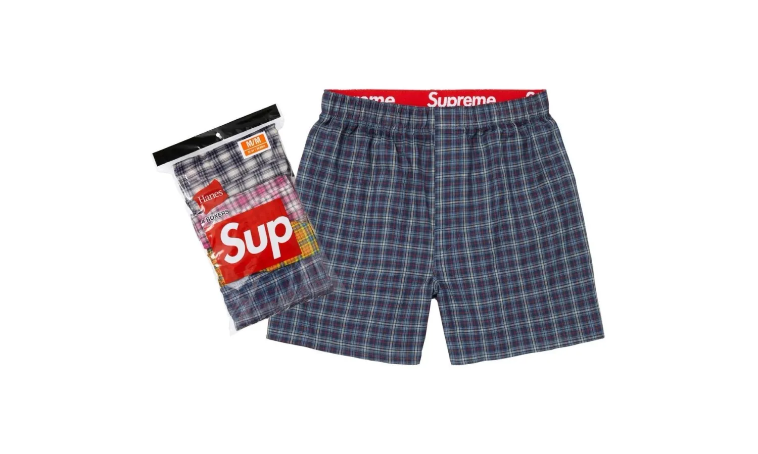 Supreme Hanes Plaid Boxers (4 sztuki)