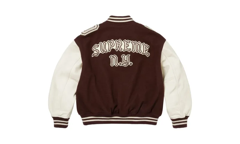 Supreme Captains Varsity Jacket Brown