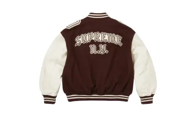 Supreme Captains Varsity Jacket Brown