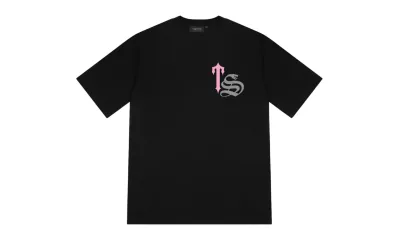 Trapstar Script White Black Pink Tee