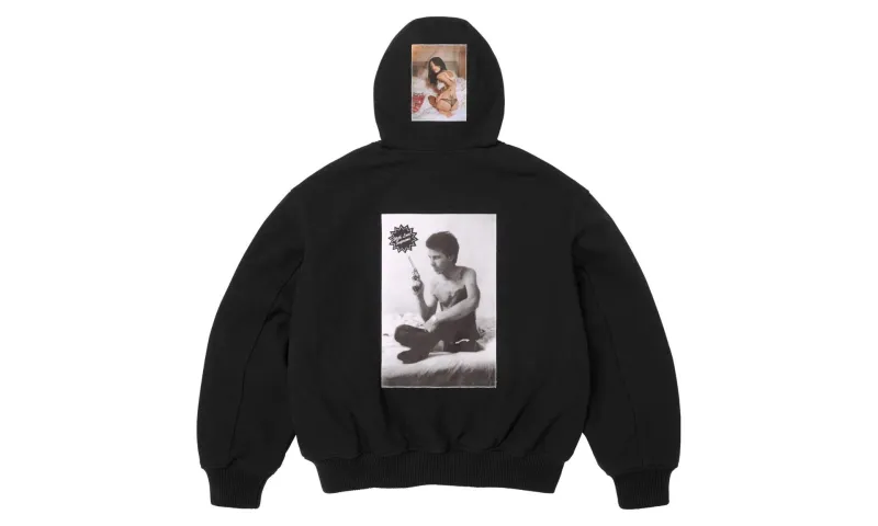 Supreme Larry Clark Hooded Varsity Jacket Black
