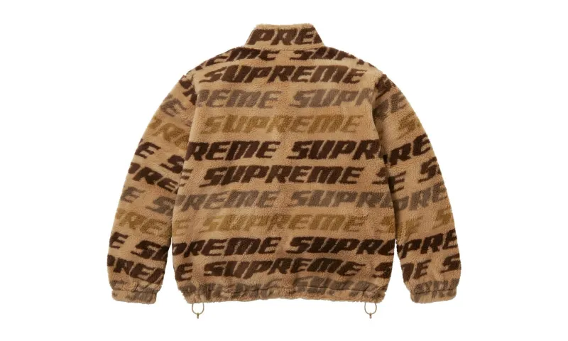 Supreme Repeat Jacquard Fleece Jacket Tan