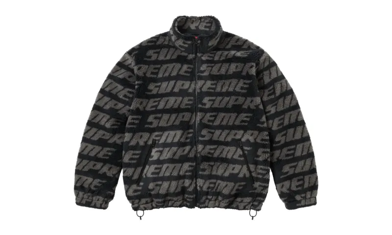 Supreme Repeat Jacquard Fleece Jacket Black