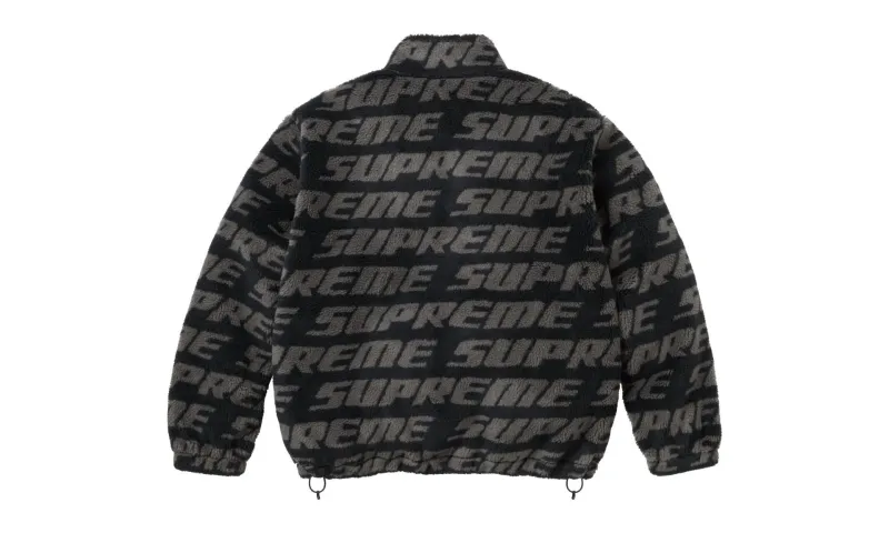 Supreme Repeat Jacquard Fleece Jacket Black