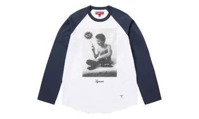 Supreme Larry Clark Sequin Raglan L/S Top Navy
