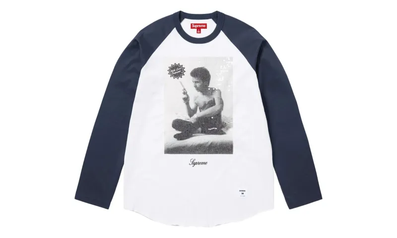 Supreme Larry Clark Sequin Raglan L/S Top Navy