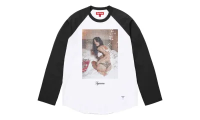 Supreme Larry Clark Sequin Raglan L/S Top Black