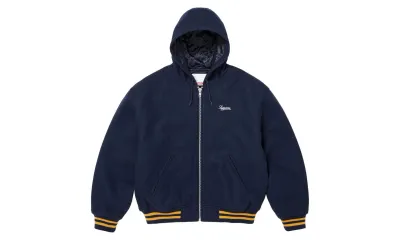Supreme Larry Clark Hooded Varsity Jacket Navy